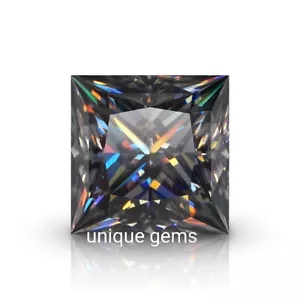 AAA+ 5 CT Fancy Black Princess Cut VVS1 Diamond Premium Quality Gemstone10 MM - Picture 1 of 9