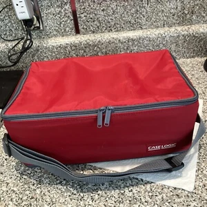 Vintage 90's Case Logic 60 Cassette Tape Double Sided Storage Shoulder Strap Red - Picture 1 of 11