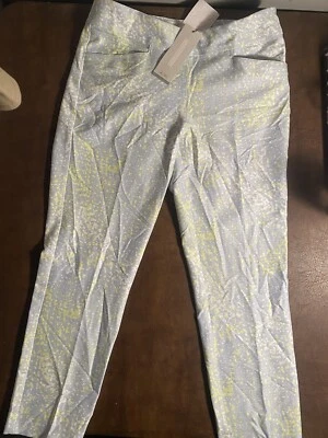 Pantalones sin cordones Adidas Golf para mujer pequeños amarillos grises pintura salpicaduras elásticos Foto 1 de 4