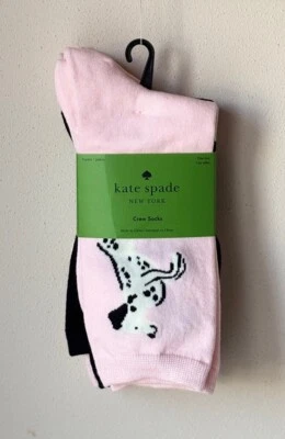 Calcetines Kate Spade Crew (3 pares) - Rosa/Negro Multi - Perro, Sólidos, Lunares Foto 1 de 4