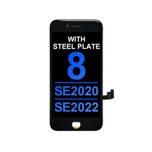 AM LCD Screen with Steel Plate for iPhone 8 / SE (2020) / SE (2022) - Black - Picture 1 of 1