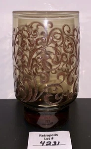 Vintage Libbey Tawny Braun PRADO Schnörkel Glas Becher 4,75" - Bild 1 von 12