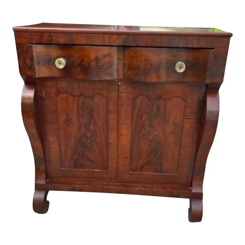 1850s Antique American Empire 2 Door Cupboard Cover