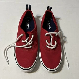 Sperry Topsider Women’s Size 6 Shoes Canvas Red White Blue Memory Foam - Picture 1 of 13