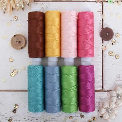 Threadart 8 Color Pearl Cotton Thread Set Romantic Colors | 75yd Spools Size 8 - Image 1 of 4