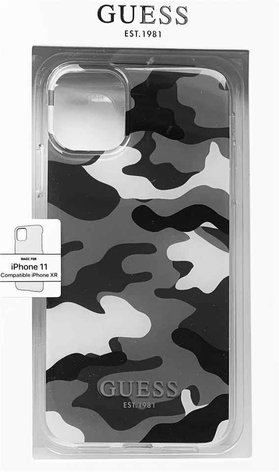 Guess Custodia Rigida Mimetica Nero Grigio IPHONE 11, Compatibile Da IPHONE XR - Immagine 1 di 1