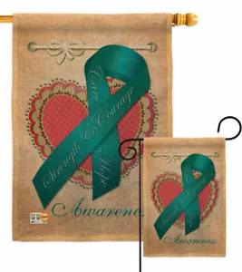 Bandiera da giardino sensibilizzazione ovarica supporto decorativo piccolo regalo cortile casa striscione - Foto 1 di 19