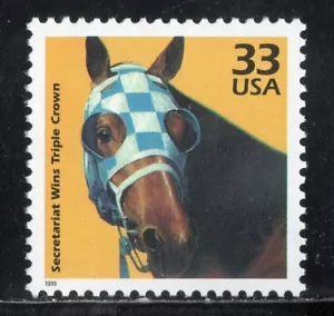SECRETARIAT ~ GANADOR DE LA TRIPLE CORONA * Estampilla postal vintage de EE. UU. como nueva - Imagen 1 de 1