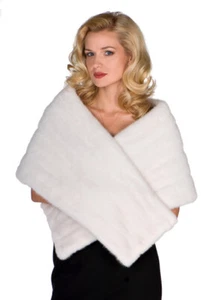 White Mink Cape – Winter White Mink Stole - Picture 1 of 5