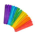 150PCS Tongue Depressors Stir Sticks Wood Craft Popsicle Sticks Colored Tabs