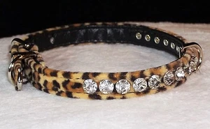 Cuello de perro joya de cristal ¡Bling! Elegante Leopardo Estrás Cebra Tigre Selva Adorable - Imagen 1 de 21