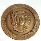 1967 College Of New York 3-faced PHI BETA KAPPA Centennial 3" Brązowy medalion 