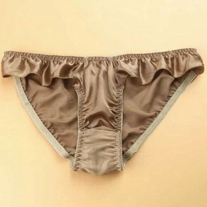 Womens 100% Silk Cute Panties Low-waisted Ruffle Thongs Briefs Bikinis Underwear - Picture 1 of 38