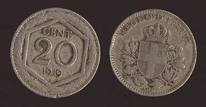 20 CENTESIMI 1919 ESAGONO LISCIO - VITTORIO EMANUELE III - Picture 1 of 1