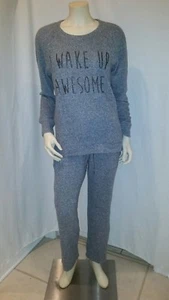 Green Tea 2-pc Super Soft & Stylish Loungewear Pajama/PJ Set Sizes L or XL Gray - Picture 1 of 6