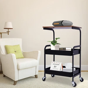 Mobile Laptop Printer Scanner Cart w/ Wheels Printer Shelf Laptop Study Table - Picture 1 of 12