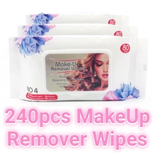 240pcs Makeup Remover Removal Wipes Pads Cleansing Facial Wipe Alcohol Free - Picture 1 of 9