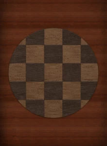 Yellow Transitional Hand Hooked Checkered Squares Grid Area Rug Checked DV15 - Picture 1 of 12