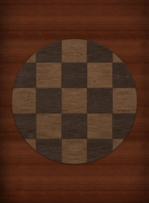 Yellow Transitional Hand Hooked Checkered Squares Grid Area Rug Checked DV15 - Image 1 of 2