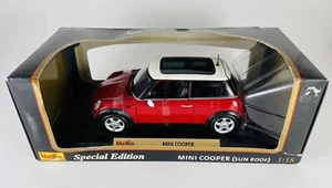 Mini Cooper Maisto Special Edition 1:18 Model, Red & White With Sunroof - Picture 1 of 11