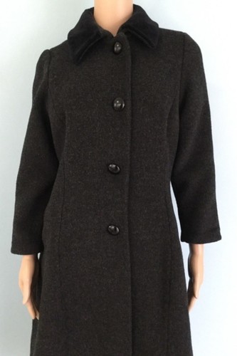 Autentico cappotto lungo donna Christian Dior misto lana vintage grigio nero bottone S