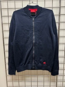 NEW-MEN'S HUGO BOSS COTTON ZIP-UP CARDIGAN, #50474809, NAVY, SIZE S-XXL  $178.00 - Picture 1 of 12