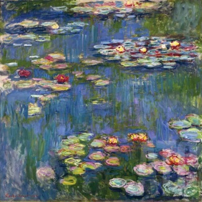 NINFA LIRIOS DE AGUA 36W"X36H" de CLAUDE MONET - OPCIONES DE LAGO ESTANQUE de LIENZO Foto 1 de 4
