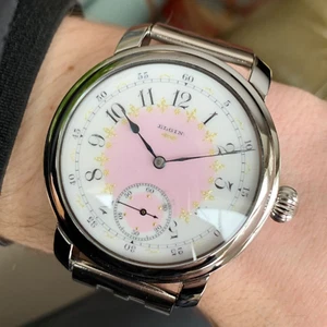 1904 Elgin Grade 320 16S Fancy Dial Wristwatch Conversion Customized - Gorgeous - Picture 1 of 11