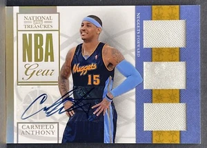 2010-11 Panini National Treasures NBA Gear Game-Used Jsy Carmelo Anthony AUTO /3 - Picture 1 of 2