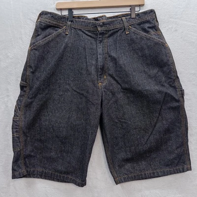 Vintage Y2K Polo Ralph Lauren Carpintero Jean Pantalones Cortos Sueltos Ajustables Espalda 36x12 Foto 1 de 4