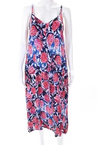 Fuzzi Womens Watercolor Floral Shift Dress Blue Pink Size Italian 40 10979659 - Picture 1 of 5