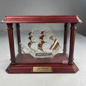 VERA P. CARD Shipwreck “Sea Venture” Clipper Crystal Model Cherrywood Case EUC - Picture 1 of 20