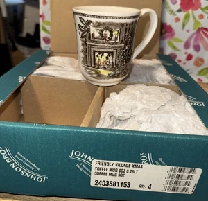 Johnson Brothers (Made in England ) Merry Christmas 3 3/8" Tall Mugs Set of 4 - Picture 1 of 10