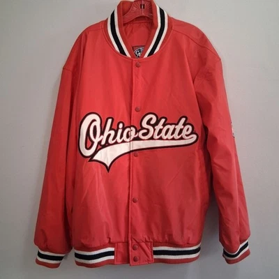 Abrigo Chaqueta de Fútbol Americano Universitario Pesado Vintage Años 90 CA College Ohio State Buckeyes XL Foto 1 de 4