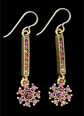 NEW Patricia Locke Gold / Tipsy Marguerite Crystal EARRINGS USA Handcrafted NWT - Image 1 of 4