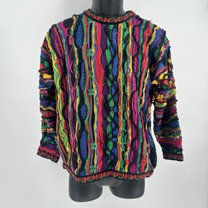 Vintage Coogi 3D Strick Mehrfarbig Rot Blau Grün Sweater Pullover Gr. 16 Jugend - Bild 1 von 8