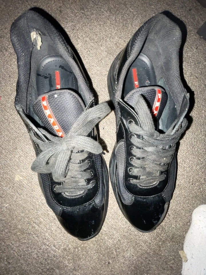 Zapatos Prada Mujer Copa América Zapatillas bajas Cuero Negro Talla 10 Prada 38 Foto 1 de 4