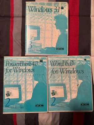 Microsoft Windows 3.1, Word 6.0, & PowerPoint 4.0 Video Training System VHS - Image 1 of 4