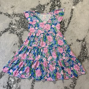 Lily Pulitzer Kawai Kleid Damen Größe S Rosa Mehrfarbig Flatterärmel Mini - Bild 1 von 11