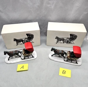 Juego de 2 De Colección Dept 56 Heritage Village Colección Un Caballo Defecto Trineo Abierto - Imagen 1 de 23