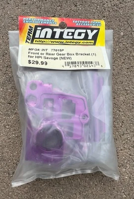 Nuevo de Lote Antiguo Integy #INT-T7015P HPI Savage Aluminio Púrpura Soporte de Caja de Cambios (F/R) Actualización Foto 1 de 3