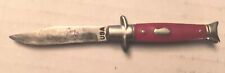 Vintage Mini Dagger MCM Knife Red Handle Letter Opener