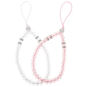 2 Pcs Mobile Phone Lanyard Miss Strap Charm Case Hanging Rope Beaded - Zdjęcie 1 z 12