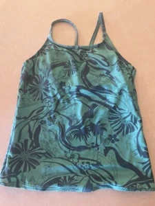 Athleta Girl Tankini Top, Aqua and Navy - XL 14 - Picture 1 of 4