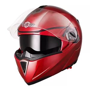 Flip Up Helmet 33HEL003-701 Model, Size M, Red Motorcycle Helmet 33HEL003-701 Si - Picture 1 of 1