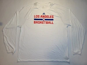 Adidas Los Angeles Clippers Basket Manica Lunga Climalite Uomo 2XL Bianco Rosso - Foto 1 di 6