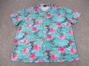 Batman Shirt Mens Extra Large Blue Pink DC Comics Joker Hawaiian Hibiscus Surf - Imagen 1 de 9