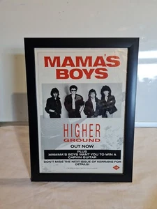 Mamas Boys Higher Ground 1980s FRAMED Single ADVERT MUSIC POSTER A4 8X12" - Picture 1 of 2