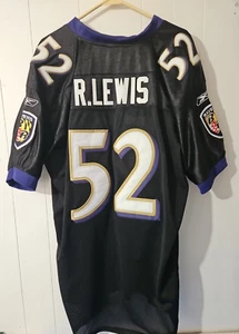 Baltimore Ravens Ray Lewis #52 Reebok NFL On-Field Black FB Jersey - Sz 54 - NWT - Picture 1 of 6