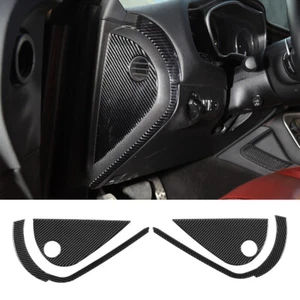 2x Recorte del panel de salida de aire lateral de fibra de carbono suave para Dodge Challenger 2015-22 - Imagen 1 de 9